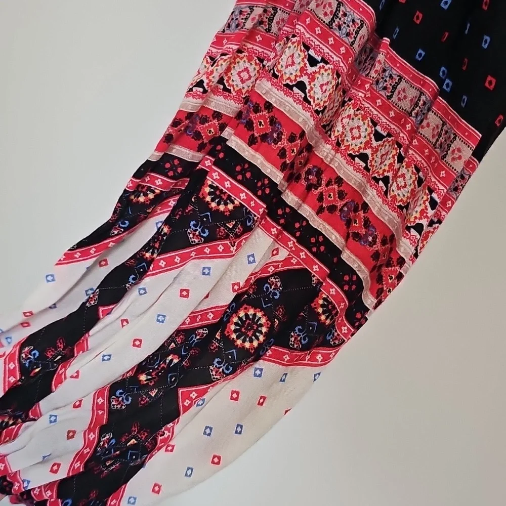 Free People Lightweight Bandana Dress Red/Navy XS